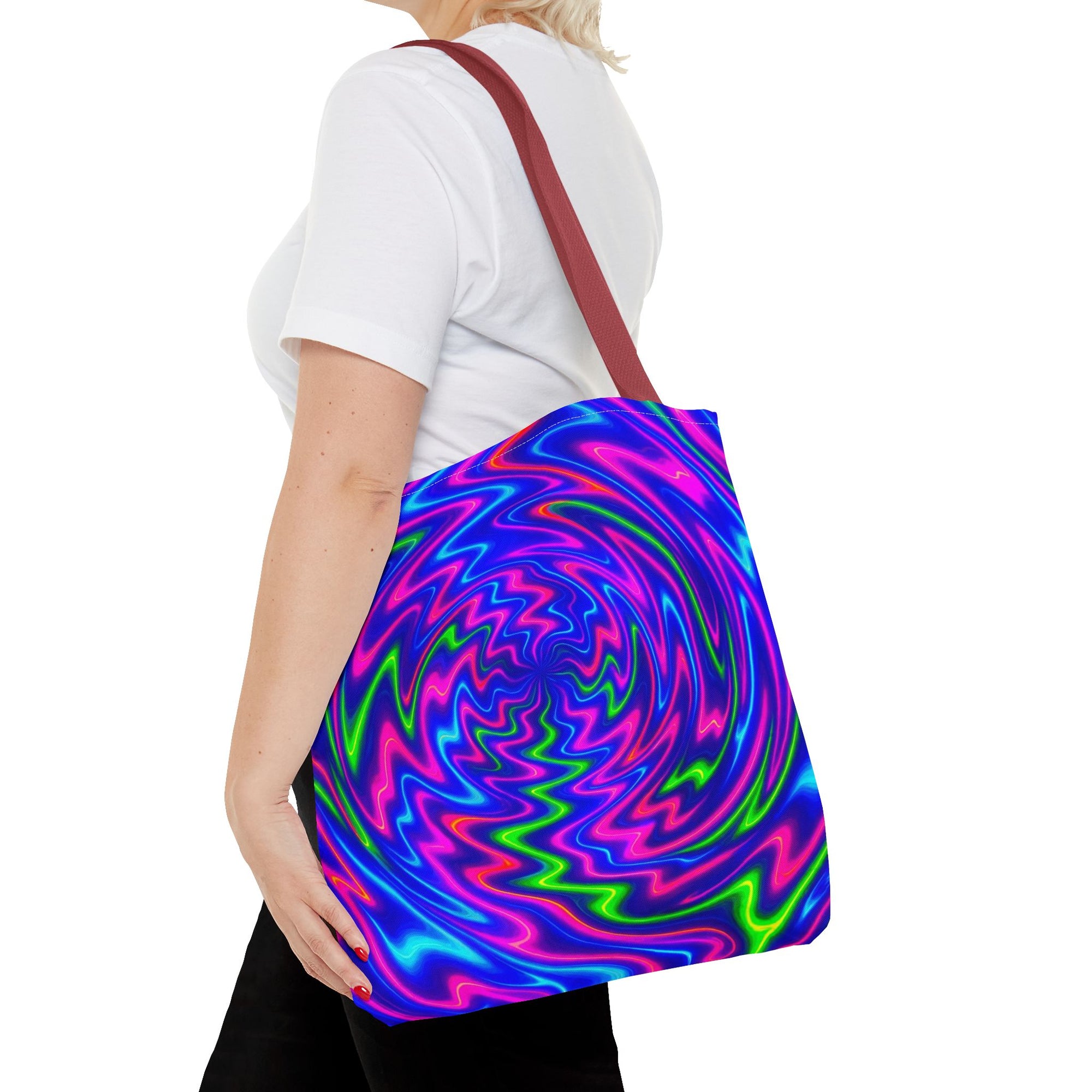 Vibrant Psychedelic Tote Bag, Boho Eco Shopping Bag, Colorful Gift Idea, Beach Bag, Art Bag, Festival Vibe