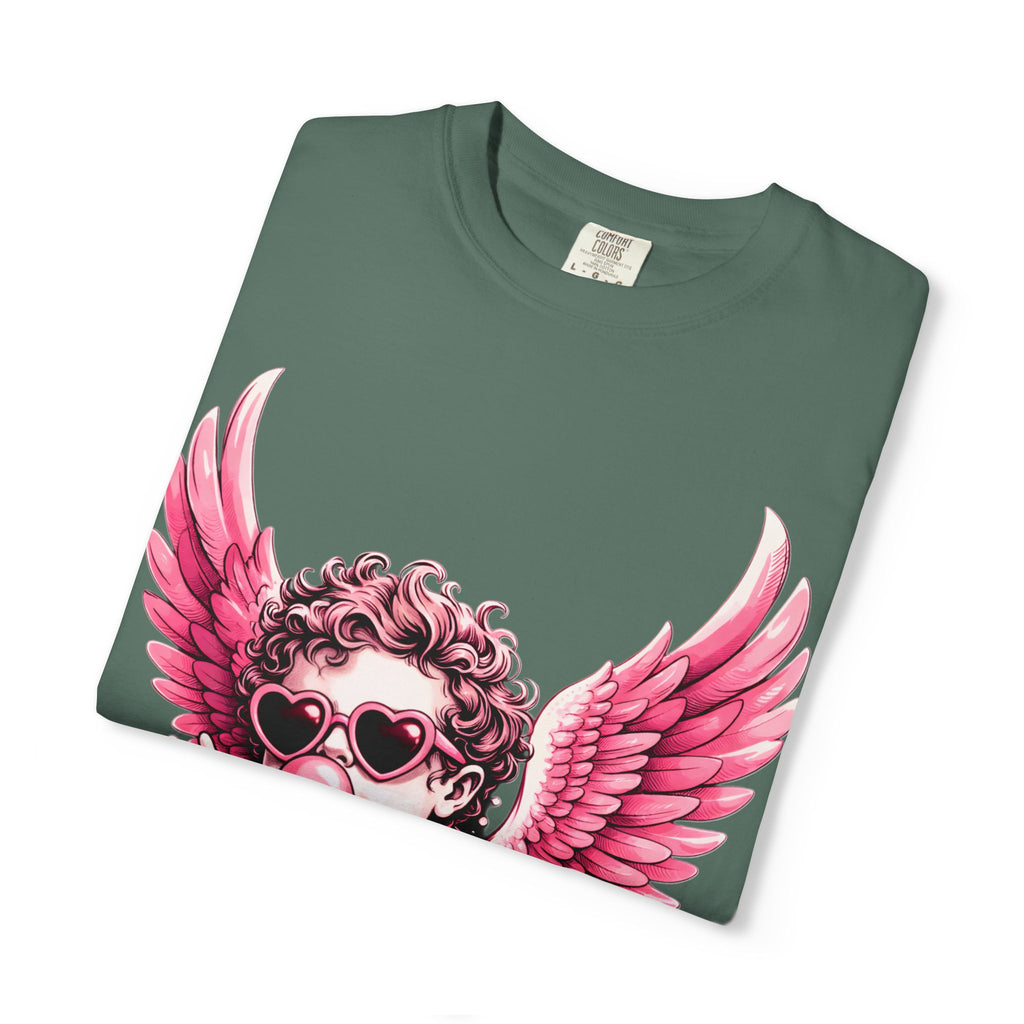 Pink Cherub Angel bubblegum sunglasses T-Shirt | Cupid winged baby graphic
