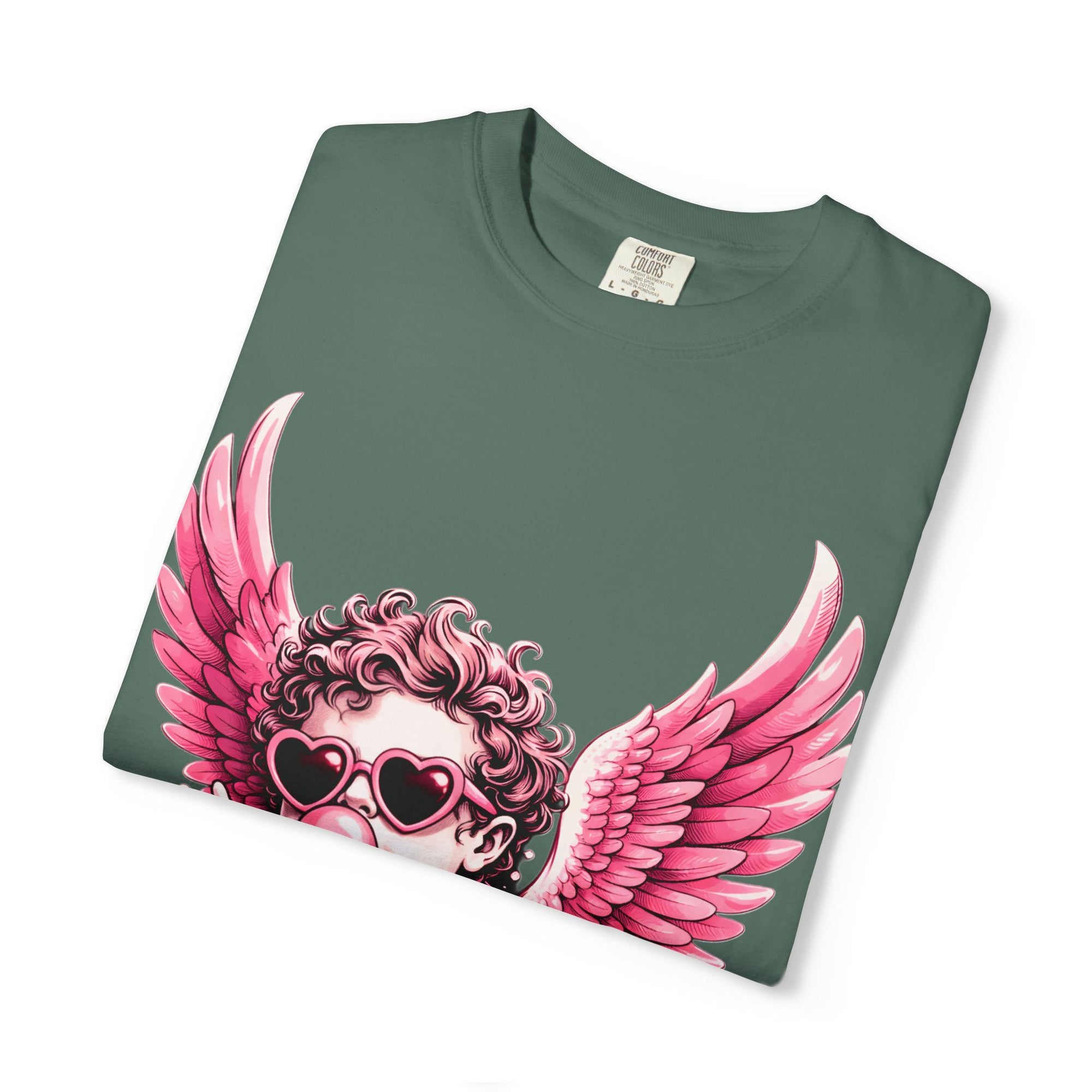 Pink Cherub Angel bubblegum sunglasses T-Shirt | Cupid winged baby graphic