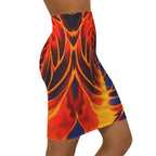 Fiery Red Mini Skirt | Abstract Bodycon Skirt | Night Out Outfit