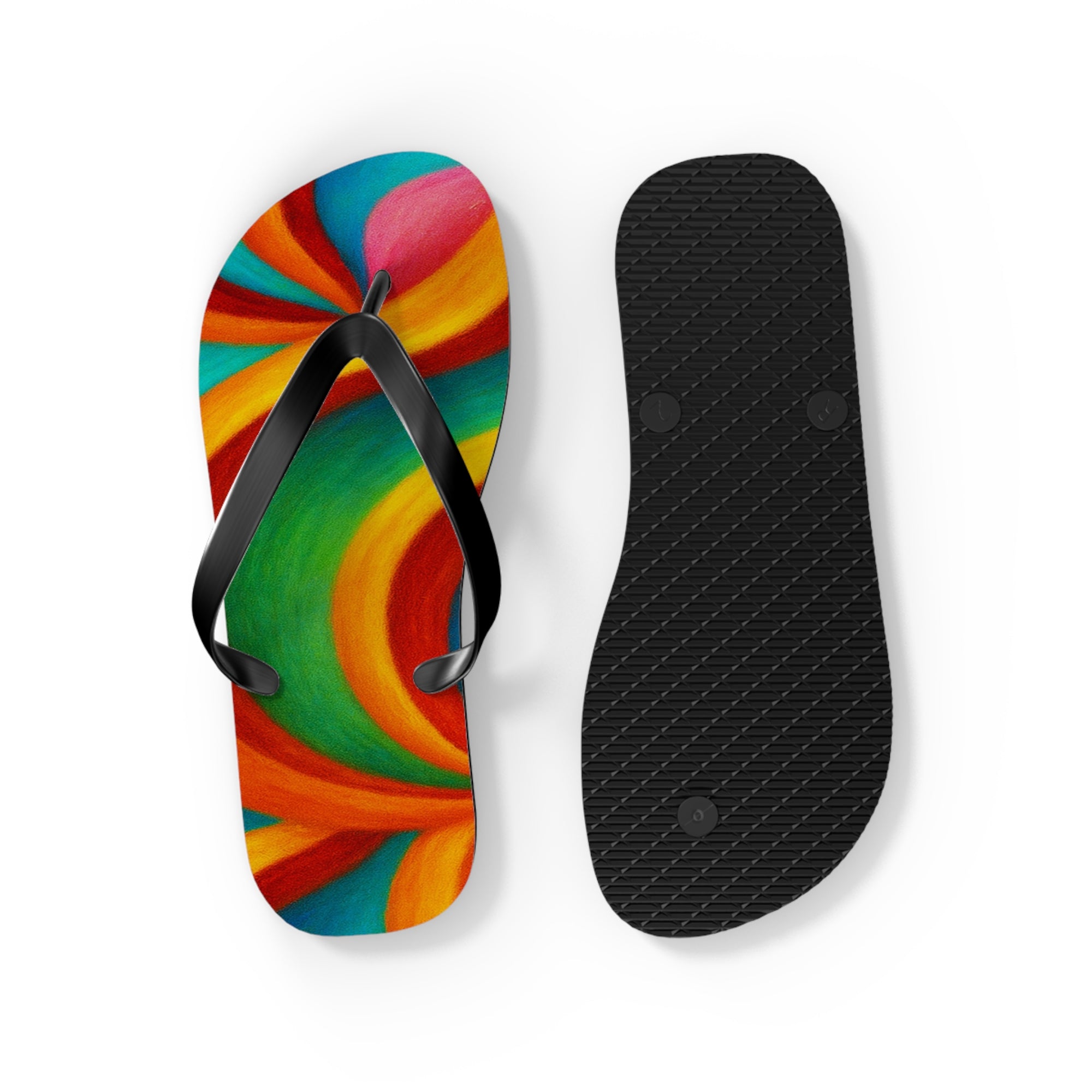 Colorful Artistic Flip Flops | Vibrant Summer Festival Sandals