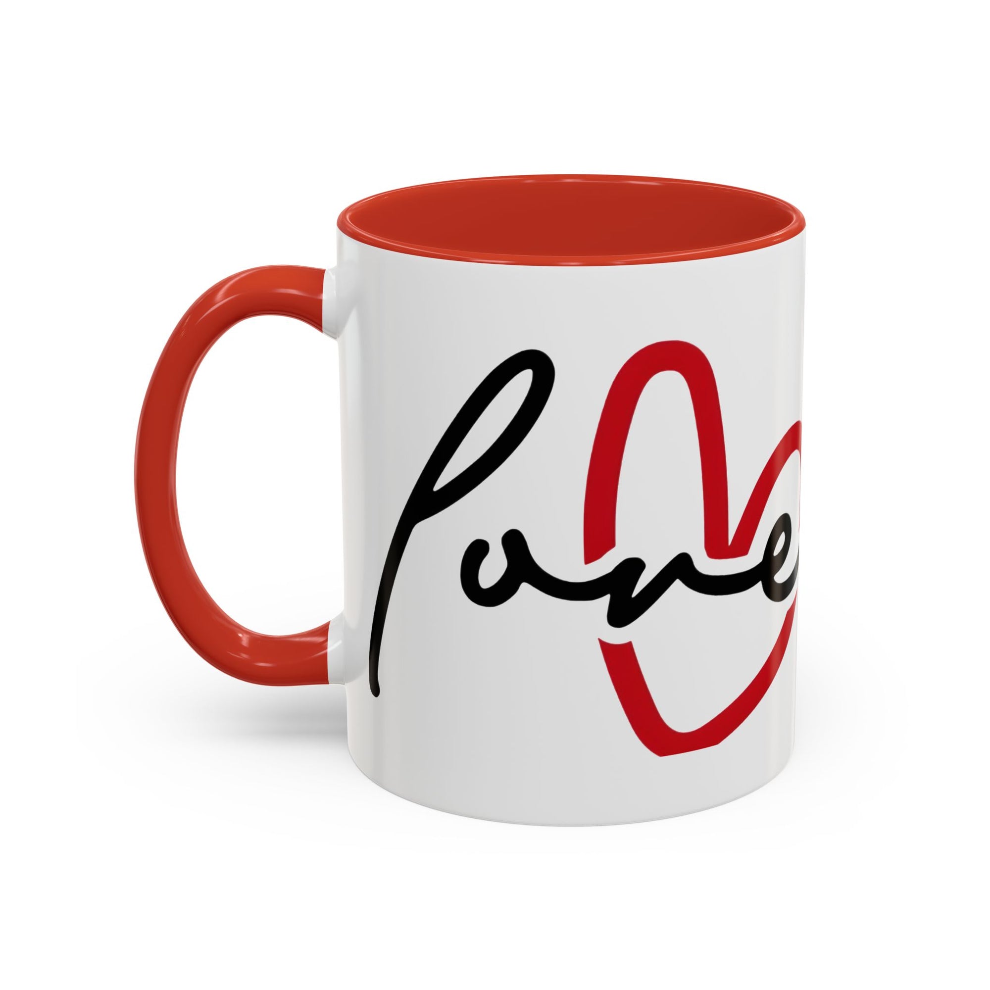 Romantic Love Mug | Heart Script Coffee Cup