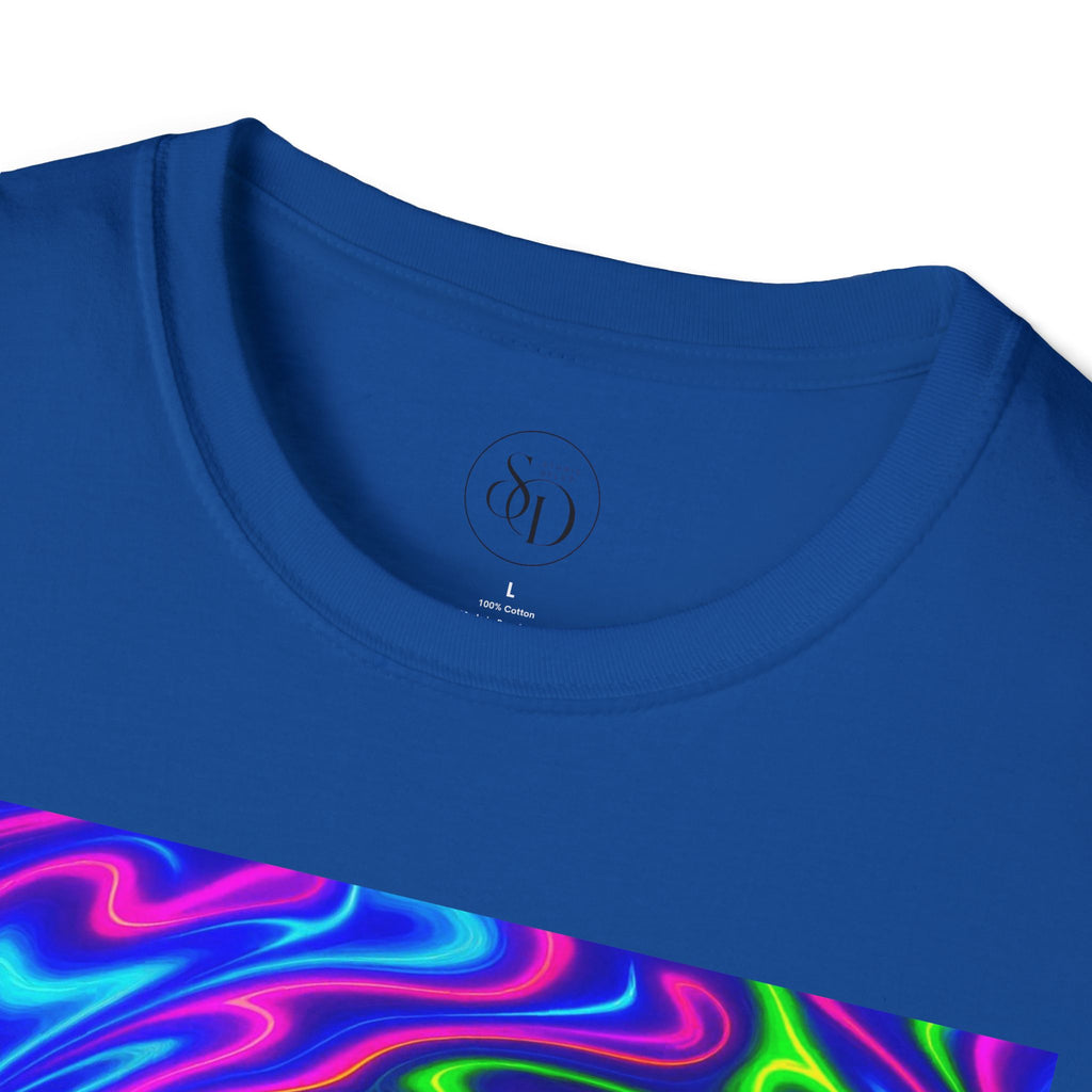 Neon Swirl Abstract T-Shirt | Lightweight Unisex Cotton Tee
