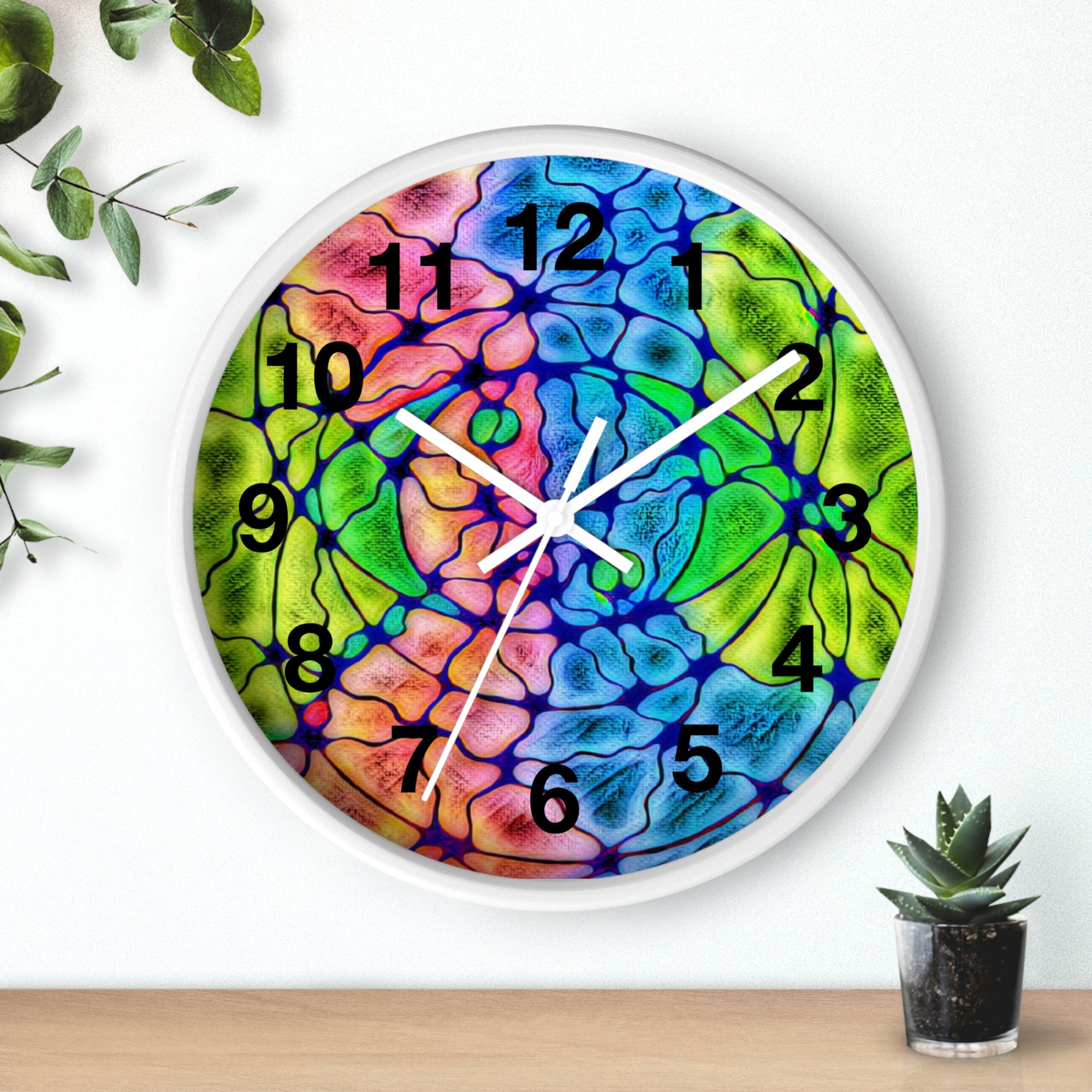 Vibrant Abstract Splatter Wall Clock | Colorful Modern Art Decor | Silent Unique Gift