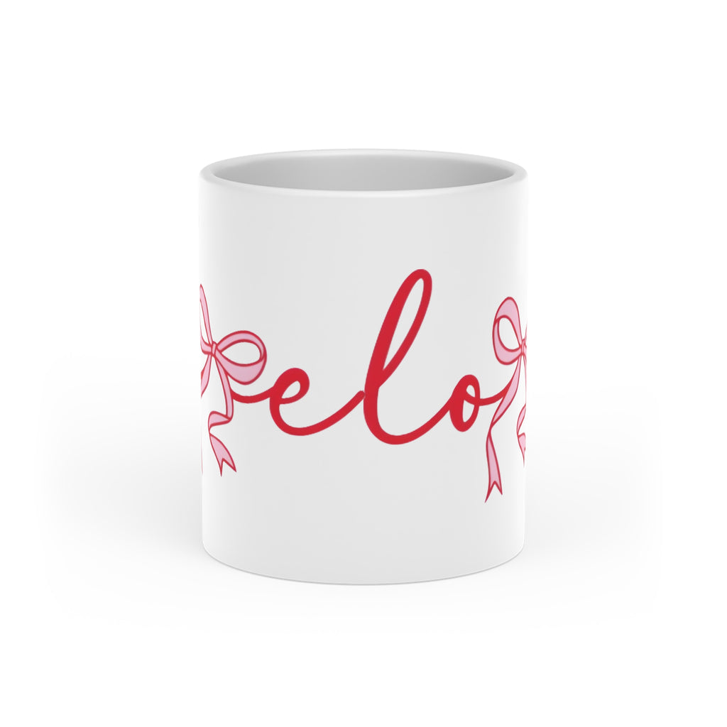 Heart Handle Mug | White Ceramic Coffee Cup, Valentine's Day Gift