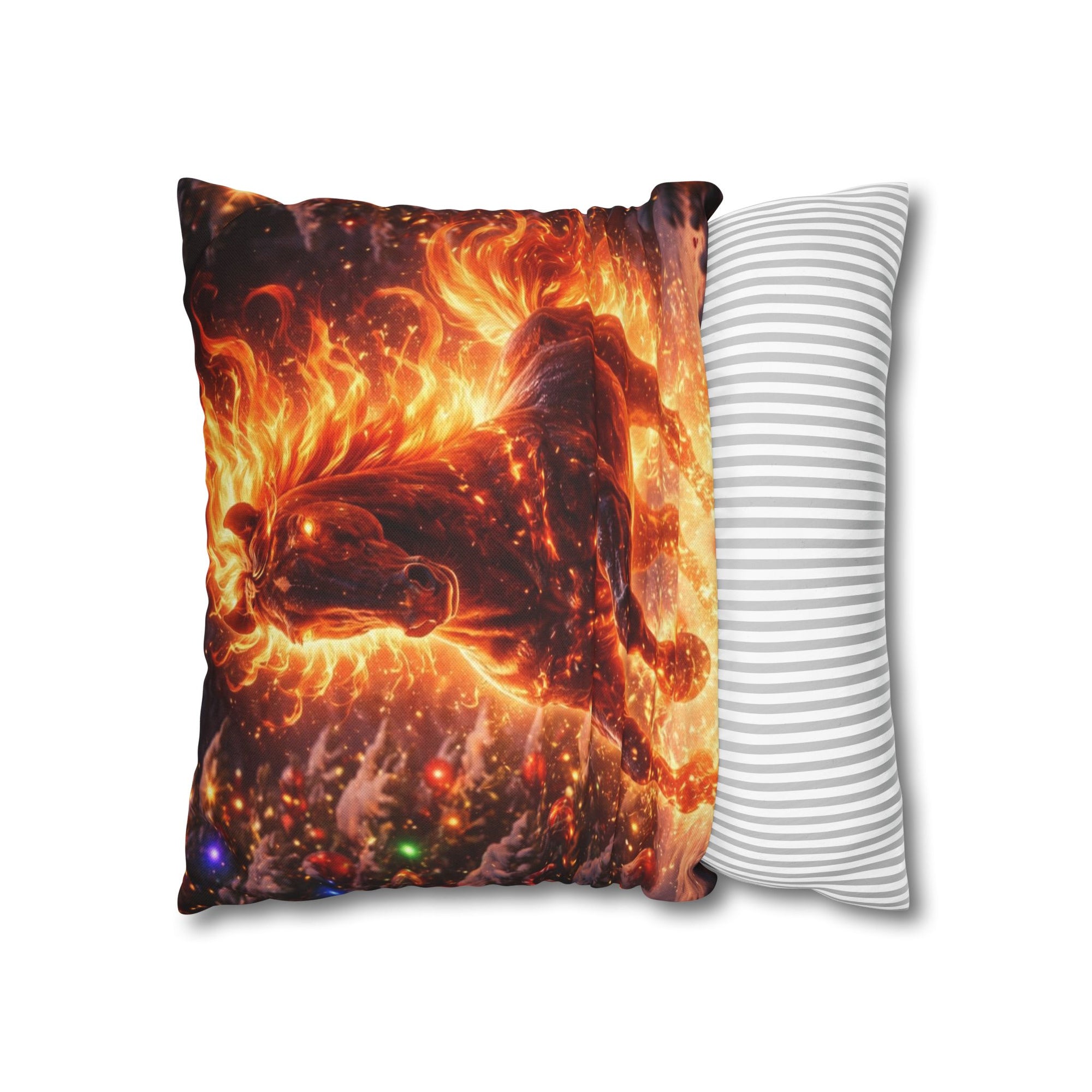 Fire Horse Throw Pillow | Christmas Decorative Cushion