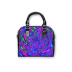 Neon Psychedelic Swirl Handbag | Colorful Statement Shoulder Bag