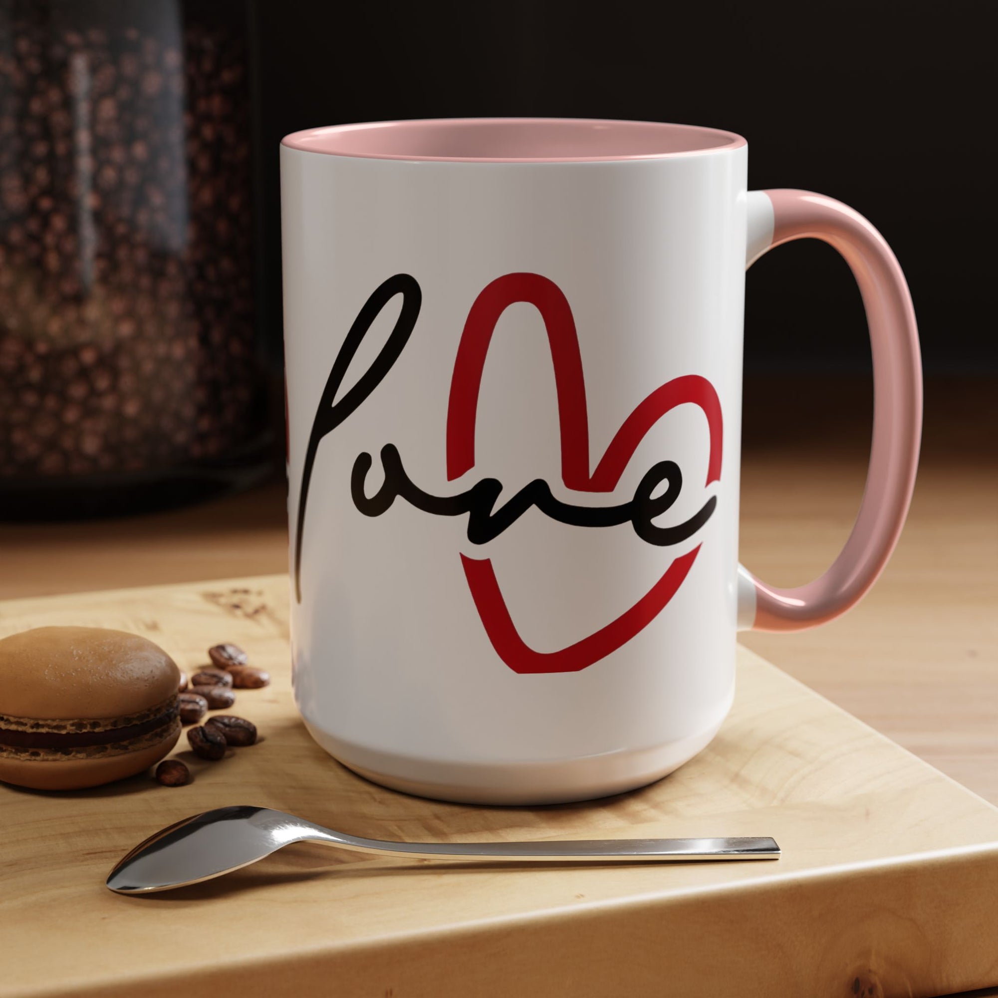 Romantic Love Mug | Heart Script Coffee Cup