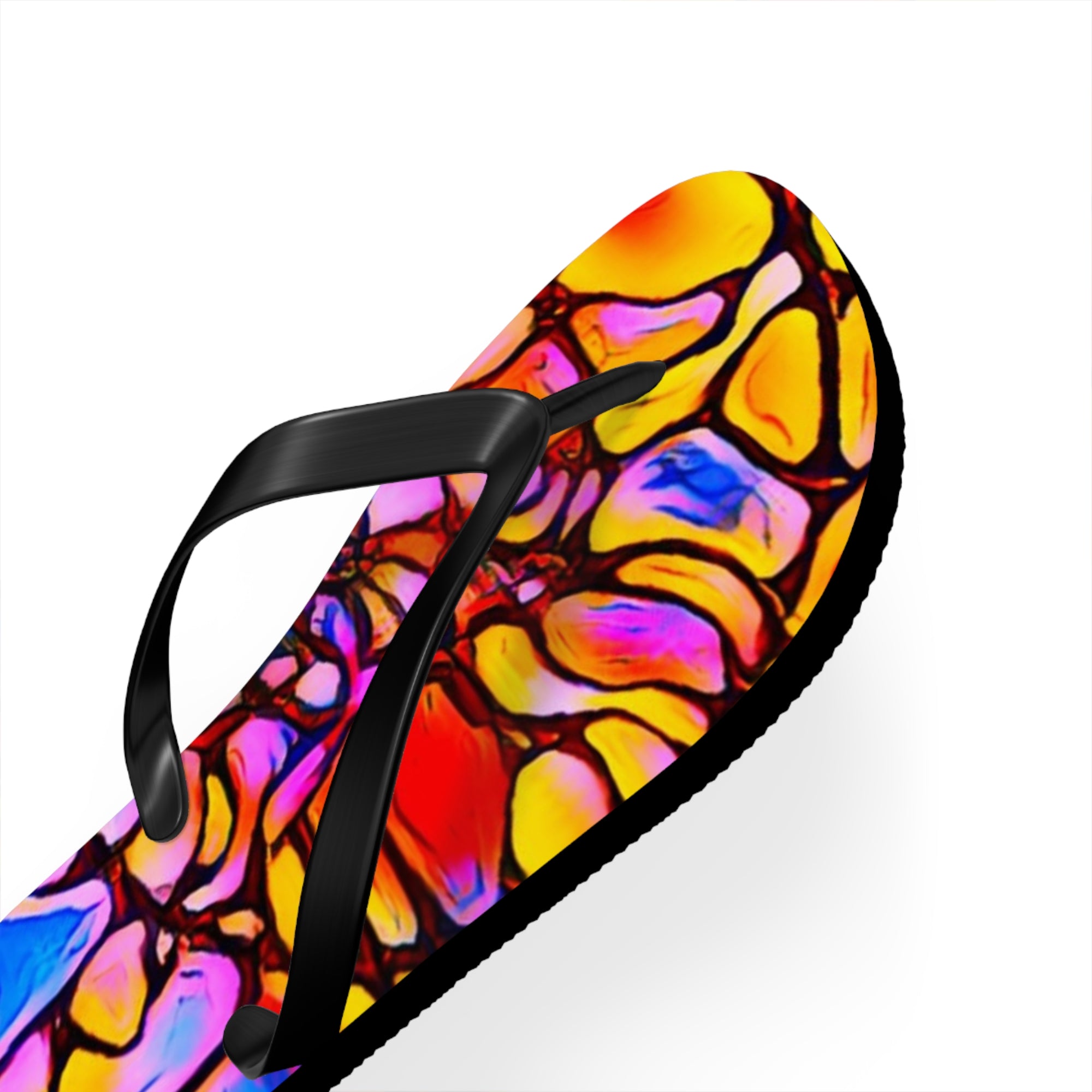 Vibrant Artistic Flip Flops | Colorful Summer Beach Sandals