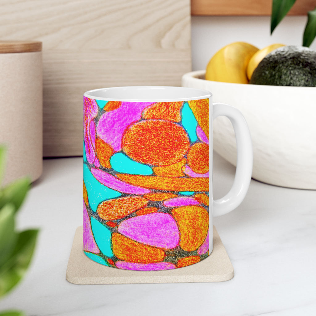 Abstract Art Mug | Colorful Ceramic Coffee Cup | Modern Aesthetic Gift