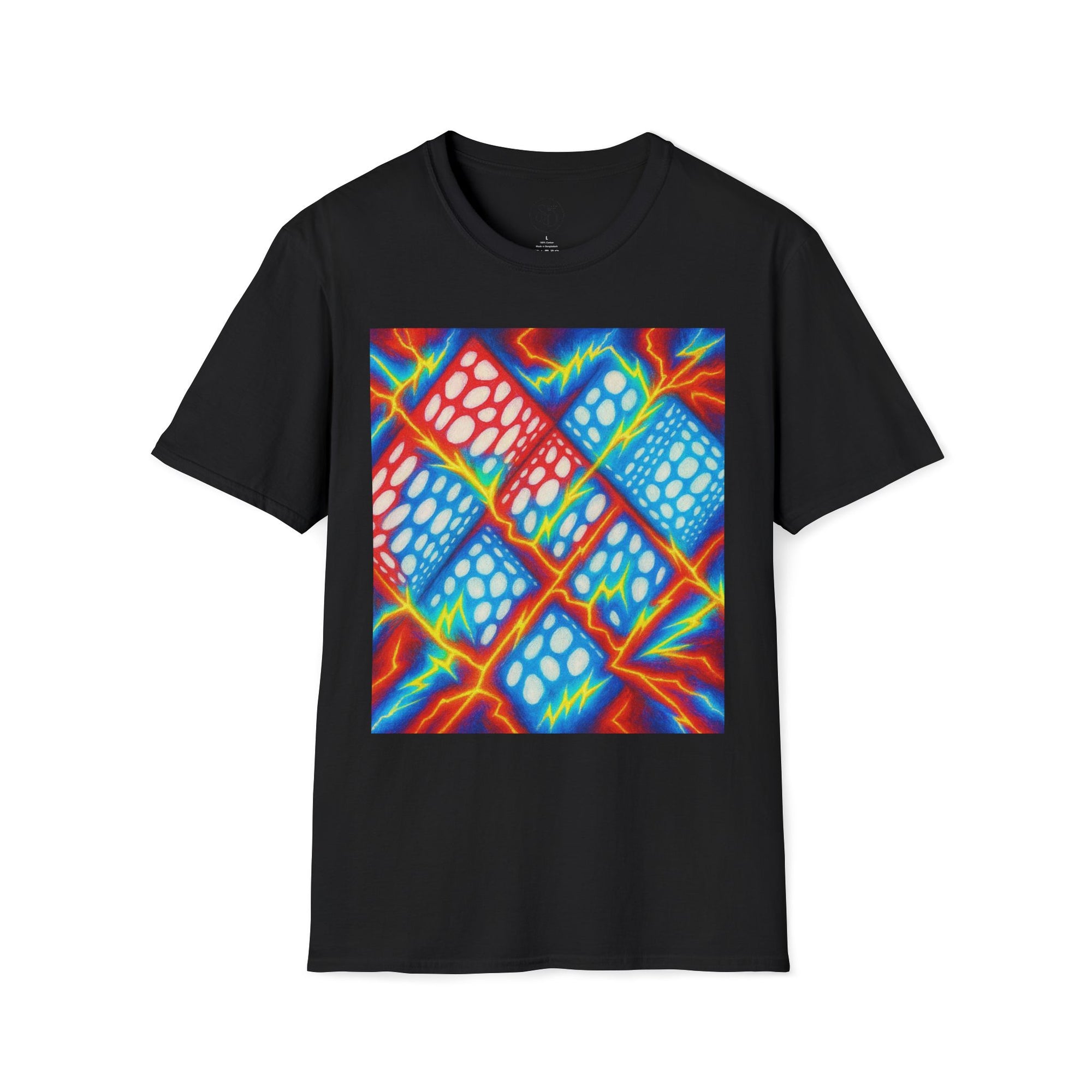 Geometric Neuro-Art T-Shirt | Bold Colorful Unisex Cotton Tee