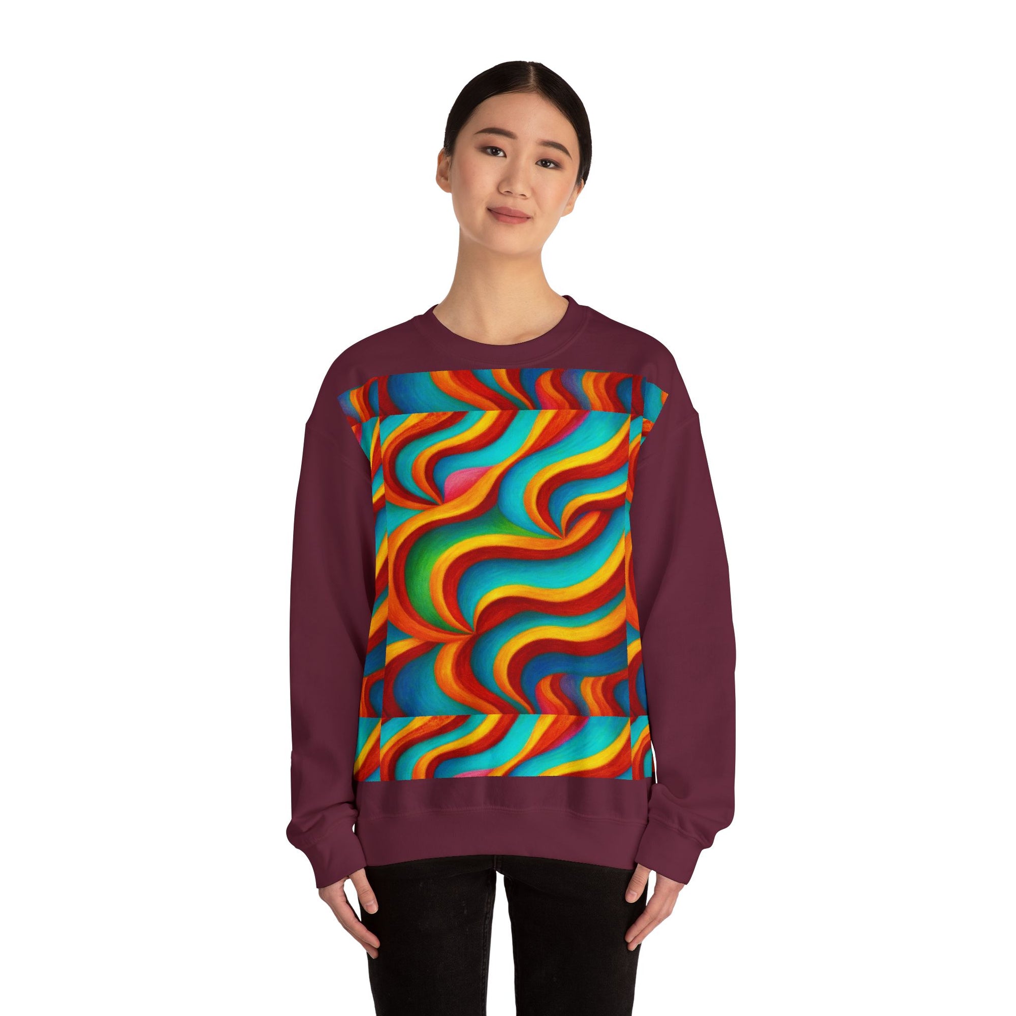 Colorful Swirl Crewneck Sweatshirt | Cozy Unisex Pullover