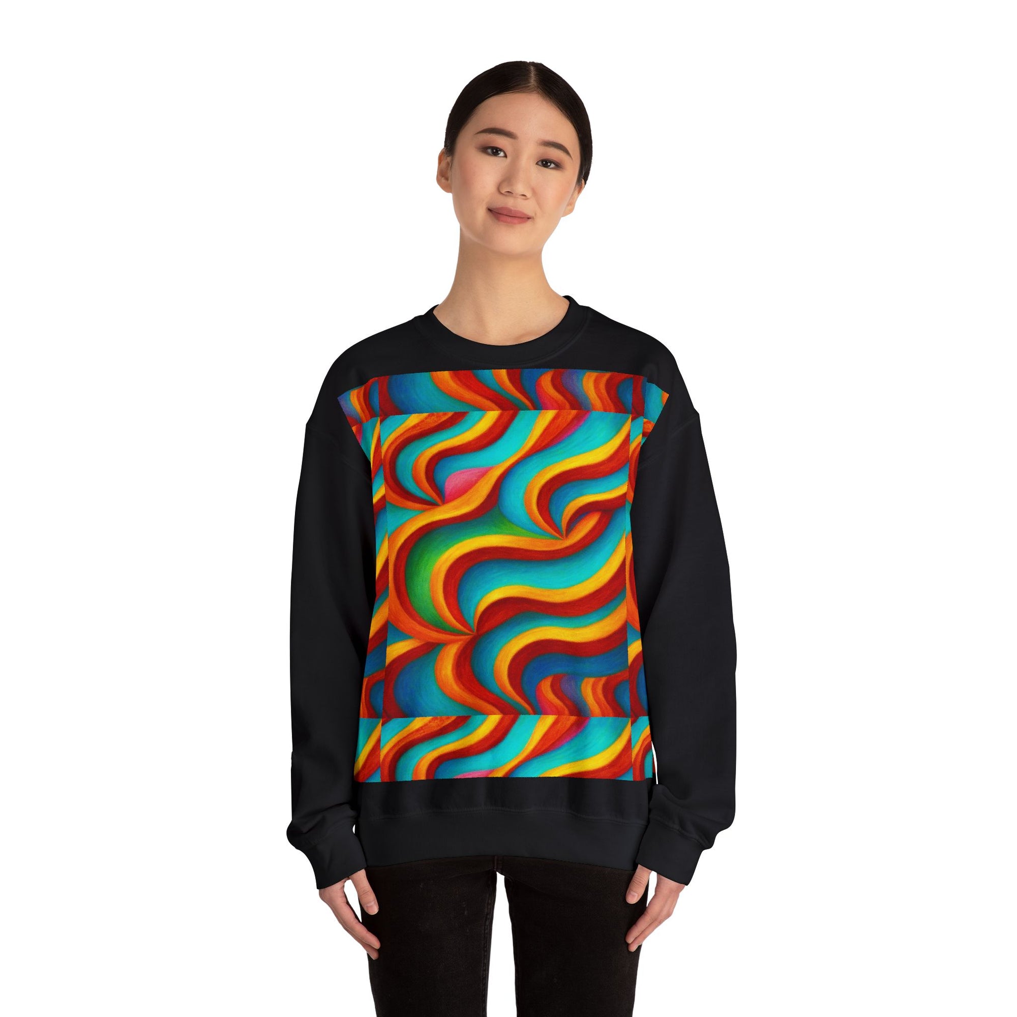Colorful Swirl Crewneck Sweatshirt | Cozy Unisex Pullover