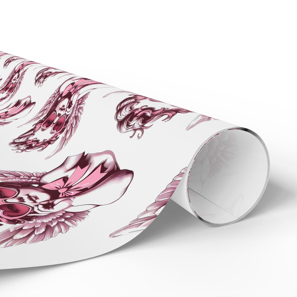 Valentines Day Wrapping Paper with Cherub Angels | Romantic Gift Wrap, Pink Angel Pattern
