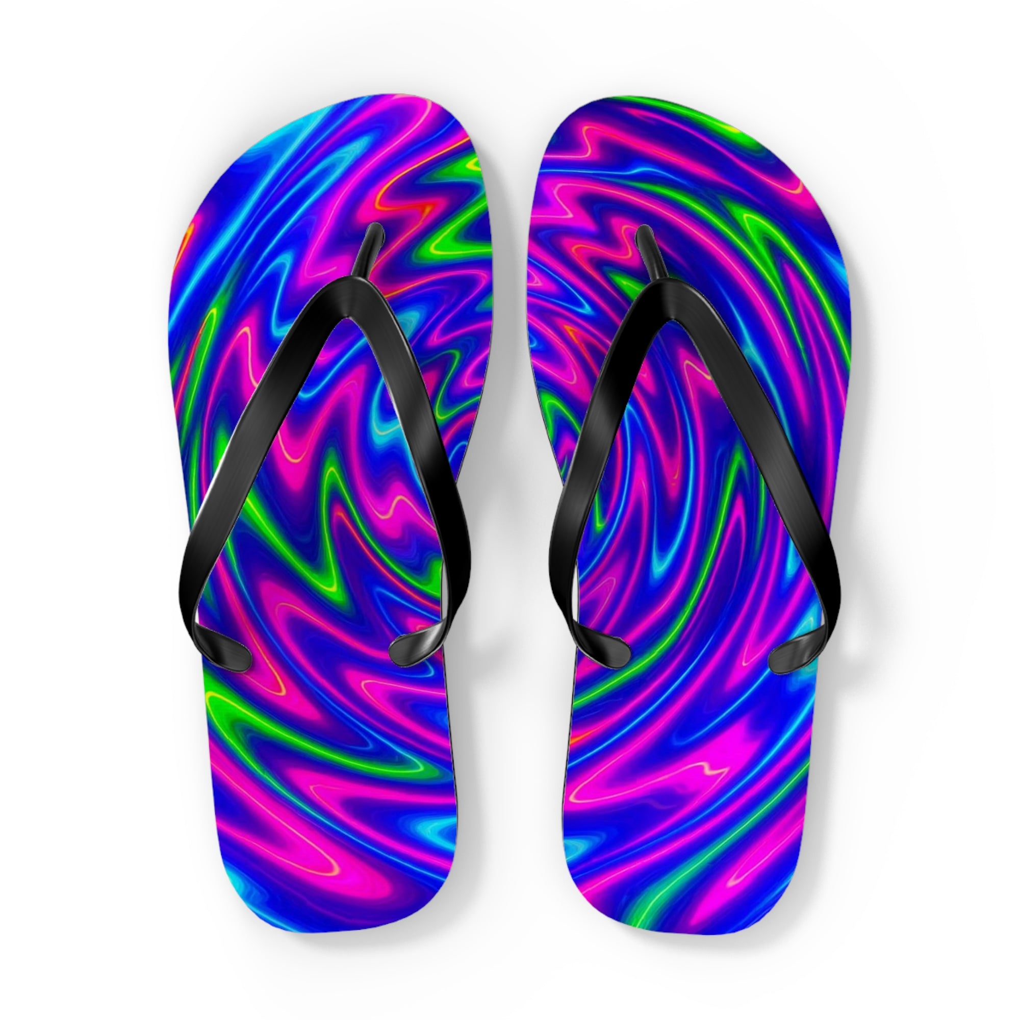 Vibrant Tie-Dye Flip Flops | Colorful Summer Beachwear