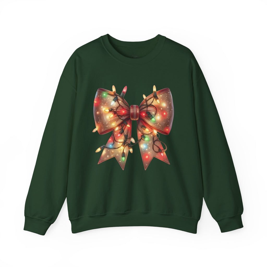 Christmas Bow Sweatshirt | Holiday Lights Crewneck