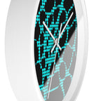 Modern Wall Clock | Black Turquoise Clock | Minimalist Silent Decor