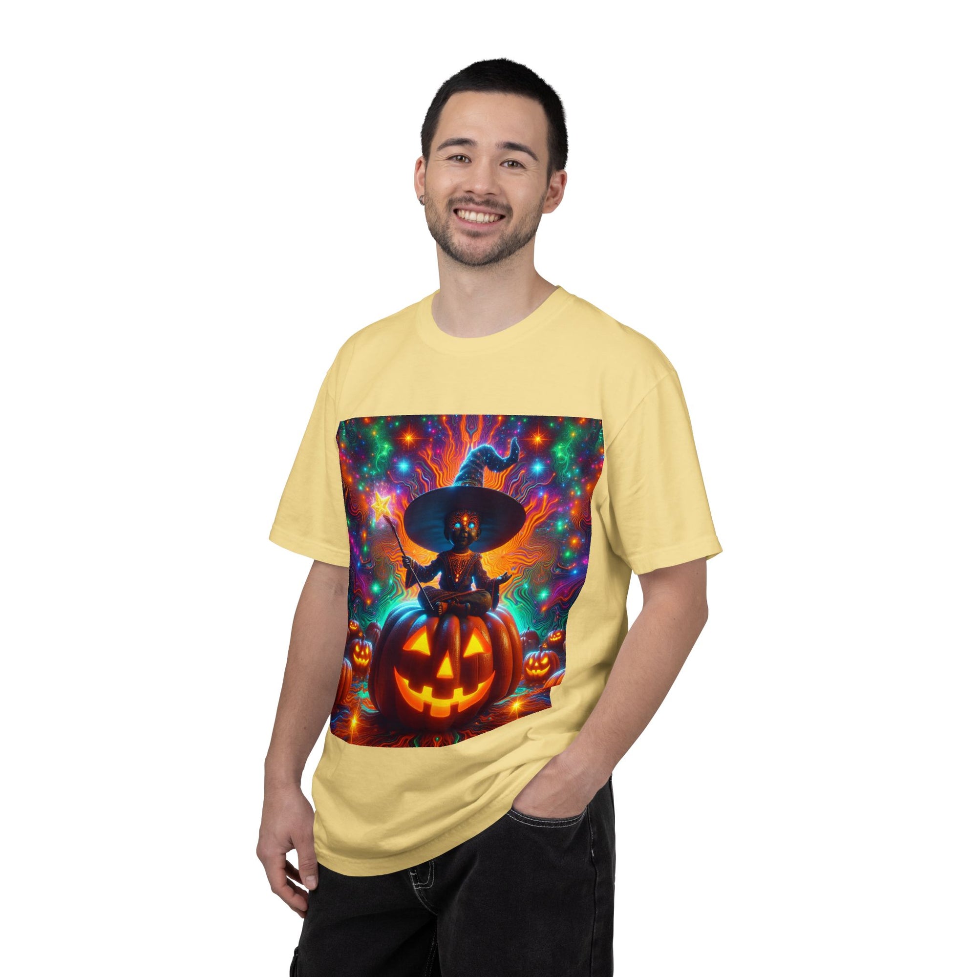 Vibrant Halloween Witch T-shirt, Unisex Casual Tee for Fall, Trick or Treat Gift, Spooky Party Wear, Witchy Style Clothing