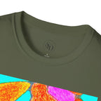 Abstract Floral T-Shirt | Pink Orange Art Graphic Tee