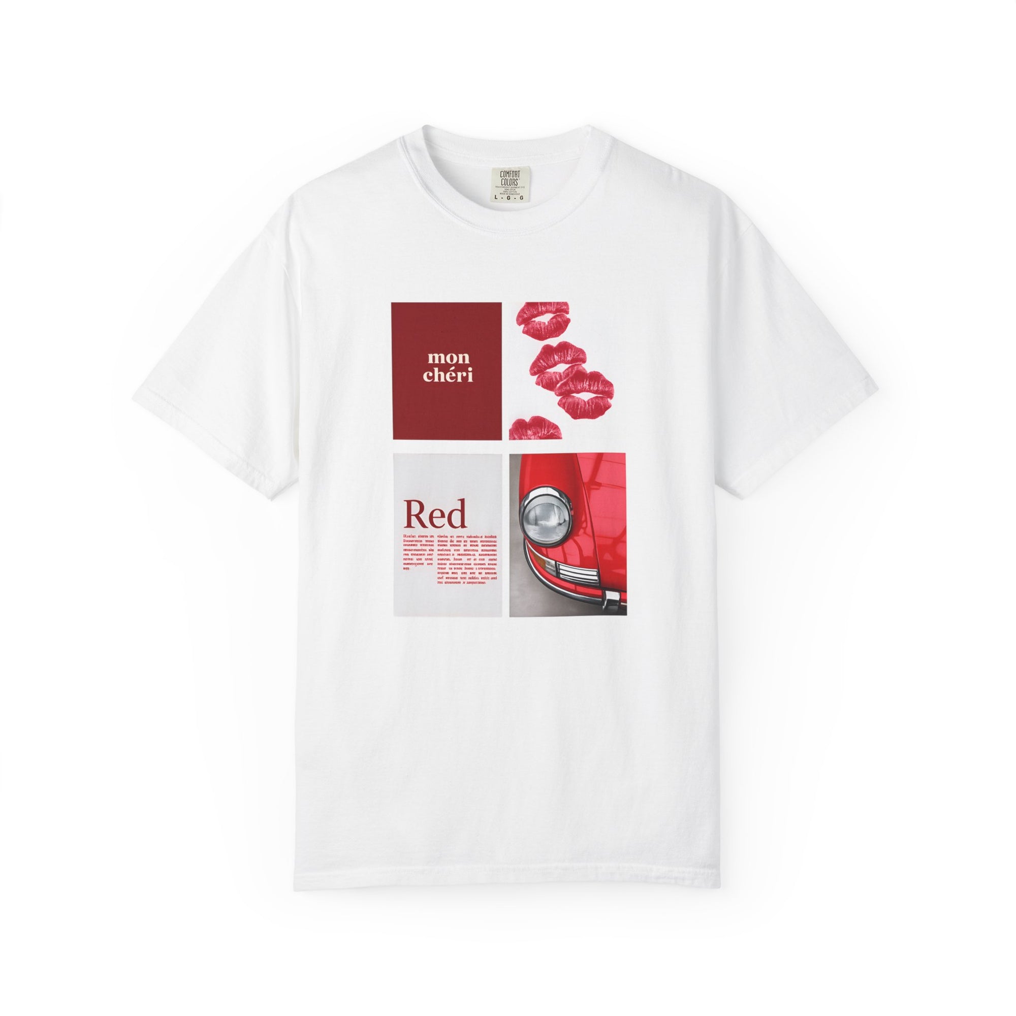 Cotton T-Shirt | Mon Chéri Aesthetic Kiss, Car Print
