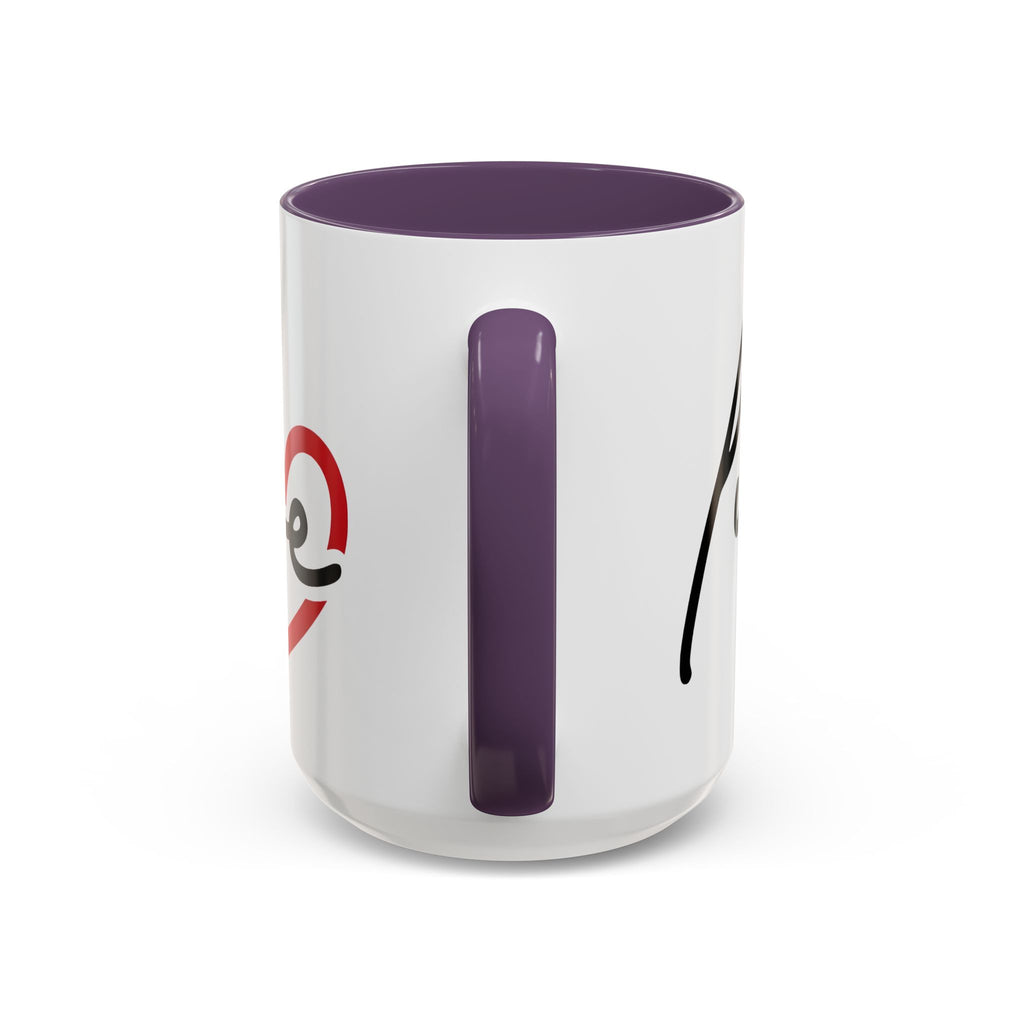 Romantic Love Mug | Heart Script Coffee Cup