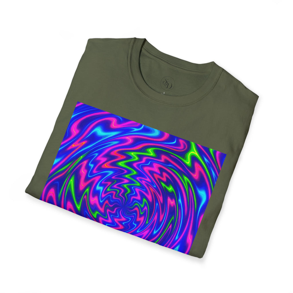 Neon Swirl Abstract T-Shirt | Lightweight Unisex Cotton Tee