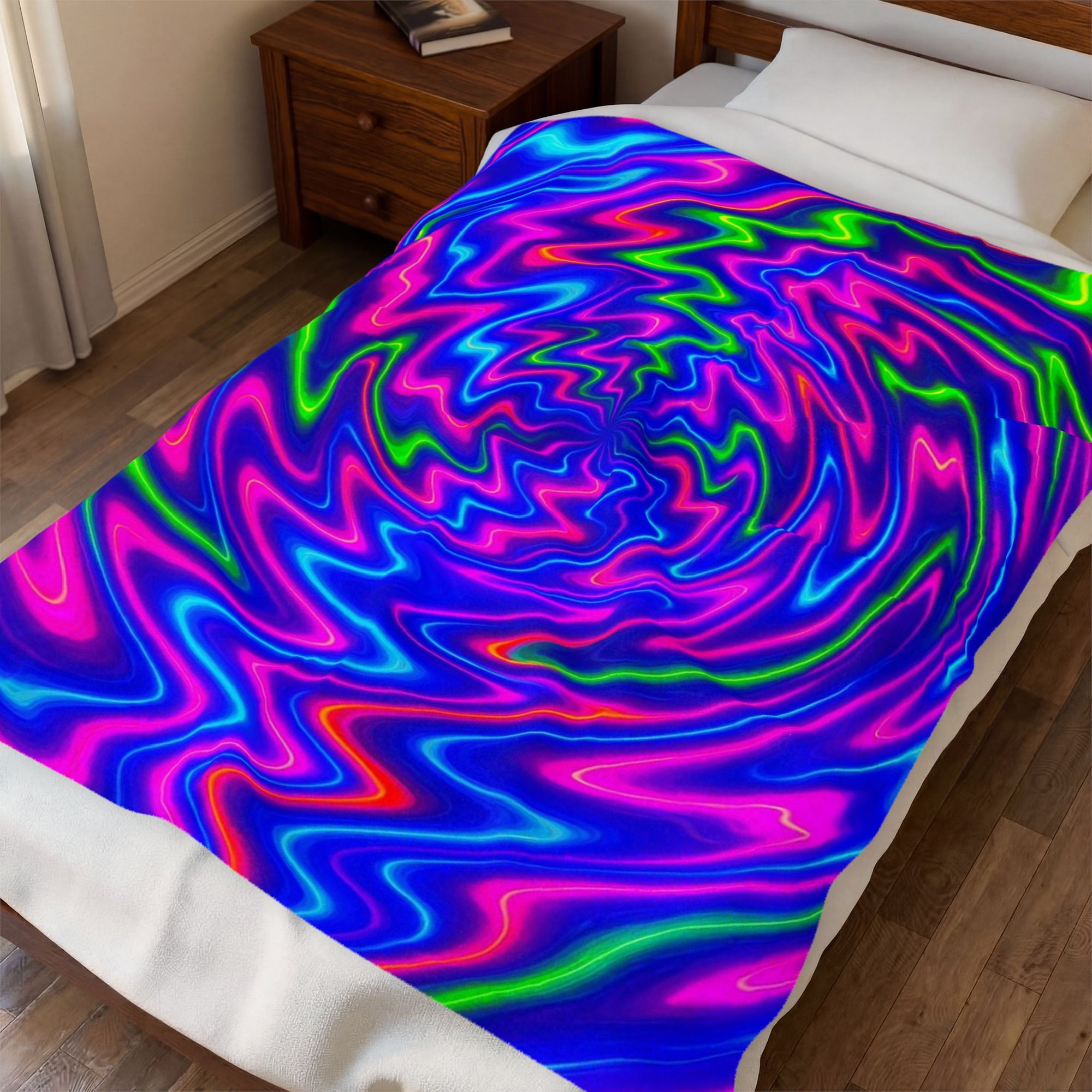 Energy Swirl Plush Blanket | Cozy Velveteen Throw | Mini Power Nap Edition