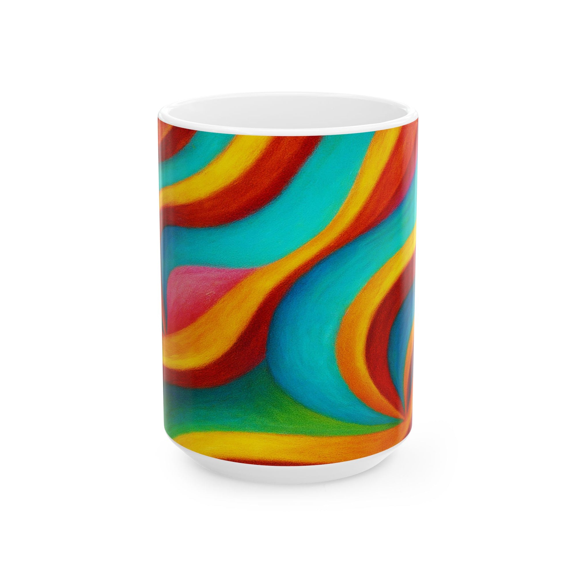 Retro Swirl Mug | Colorful Ceramic Coffee Cup | Modern Art Gift