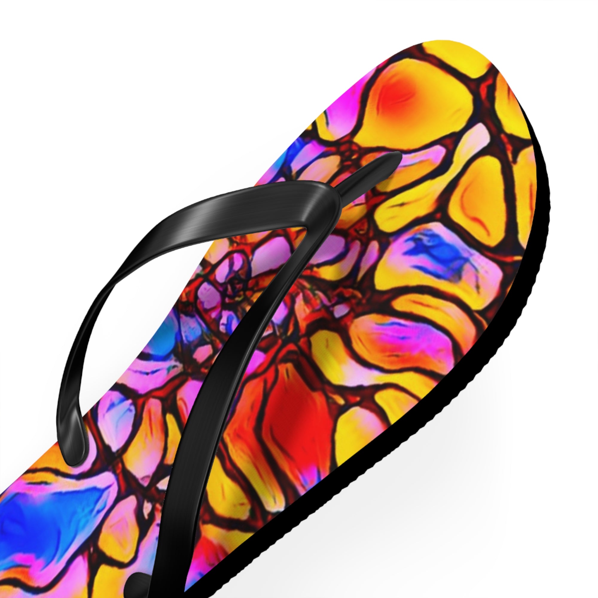 Vibrant Artistic Flip Flops | Colorful Summer Beach Sandals