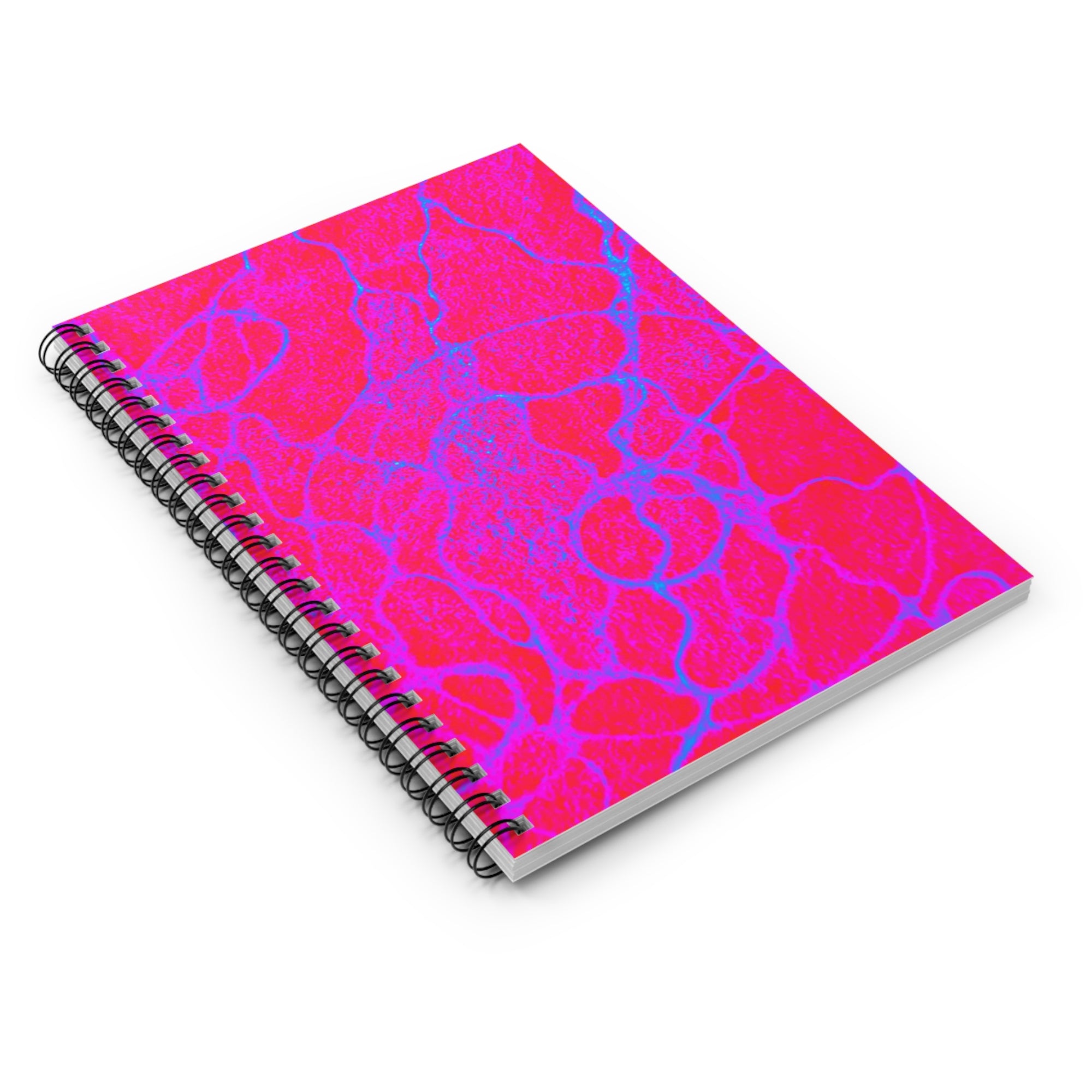 Neon Pink Plasma Abstract Spiral Notebook | Vibrant Liquid Marble Journal | Creative Stationery
