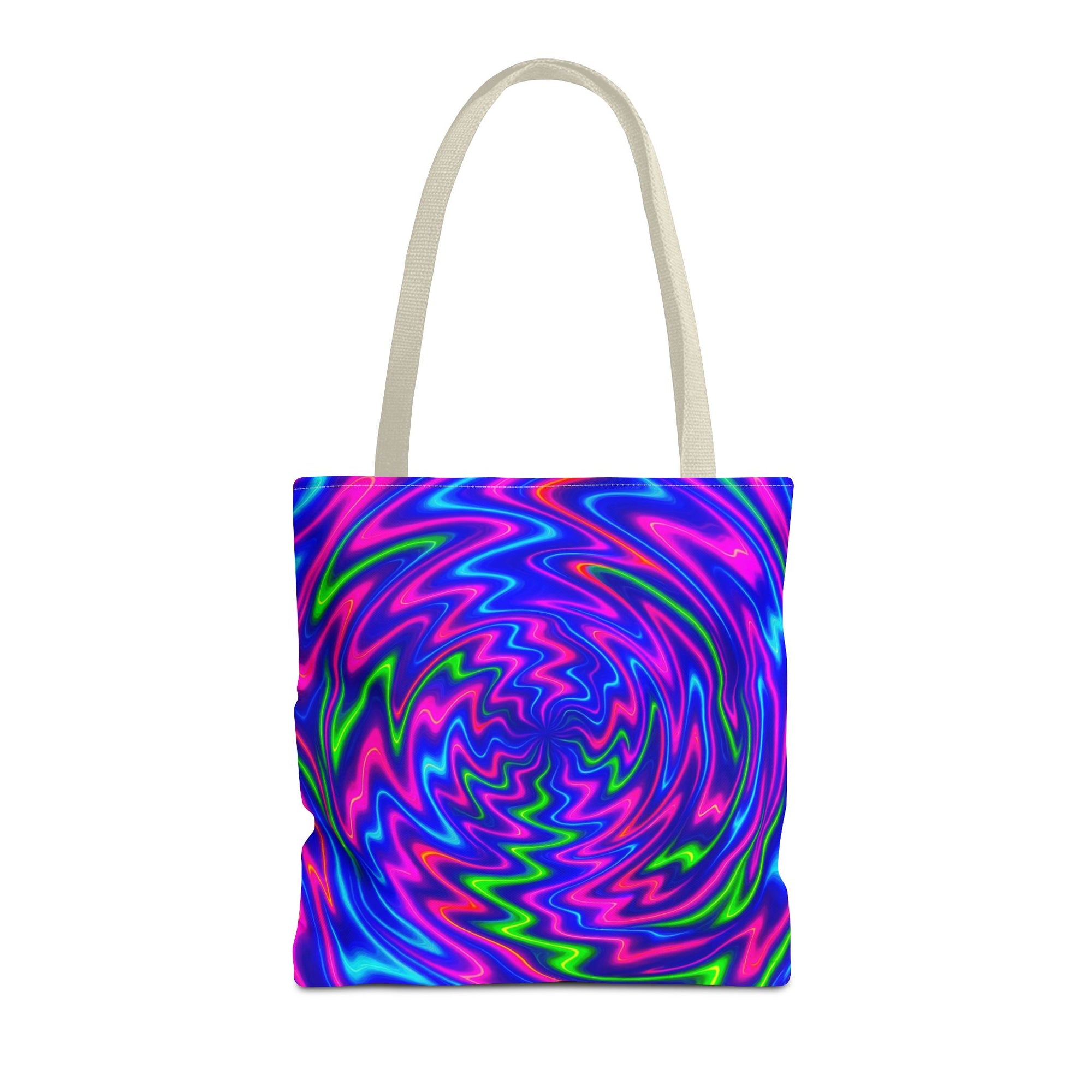 Neon Psychedelic Tote | Colorful Swirl Art Bag