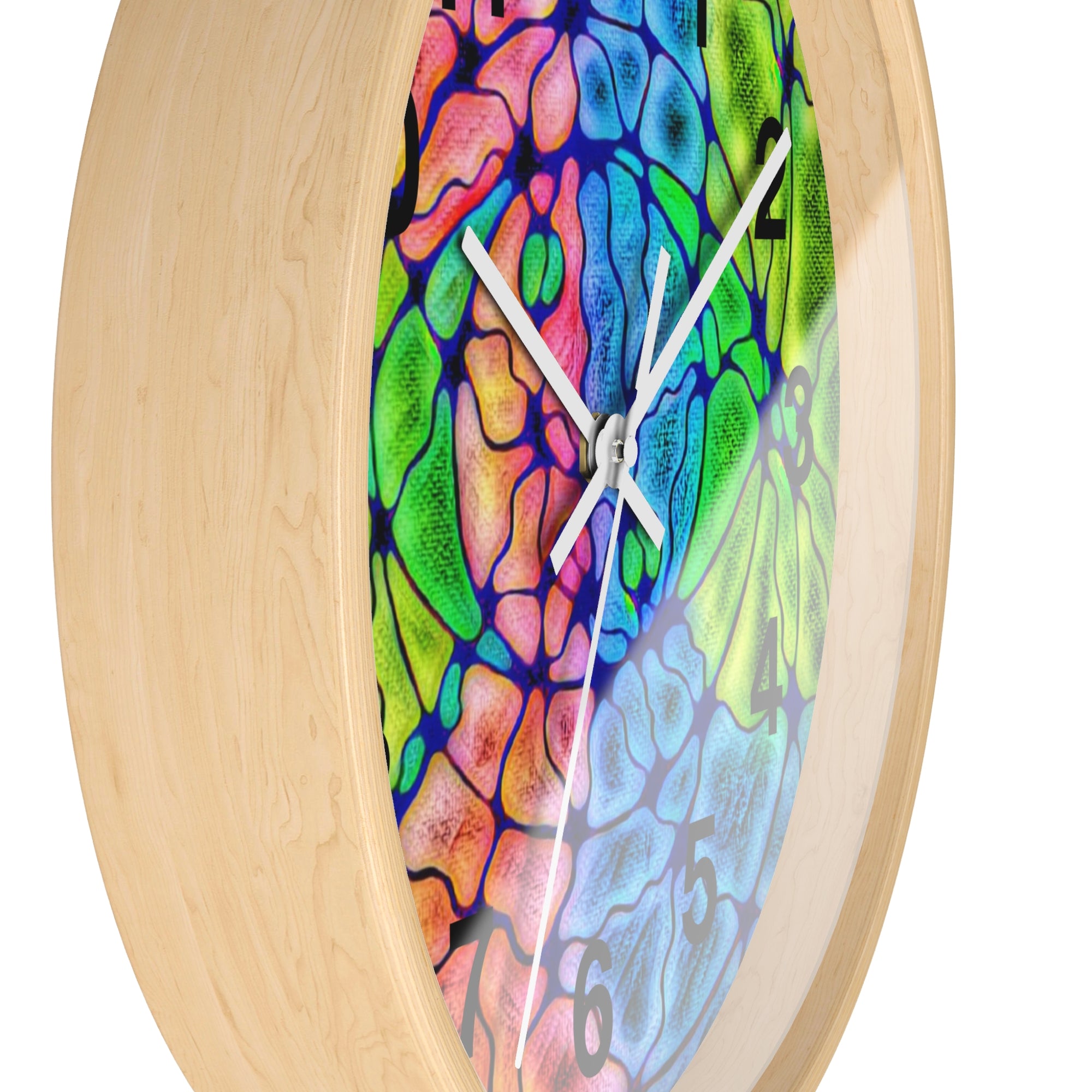 Vibrant Abstract Splatter Wall Clock | Colorful Modern Art Decor | Silent Unique Gift