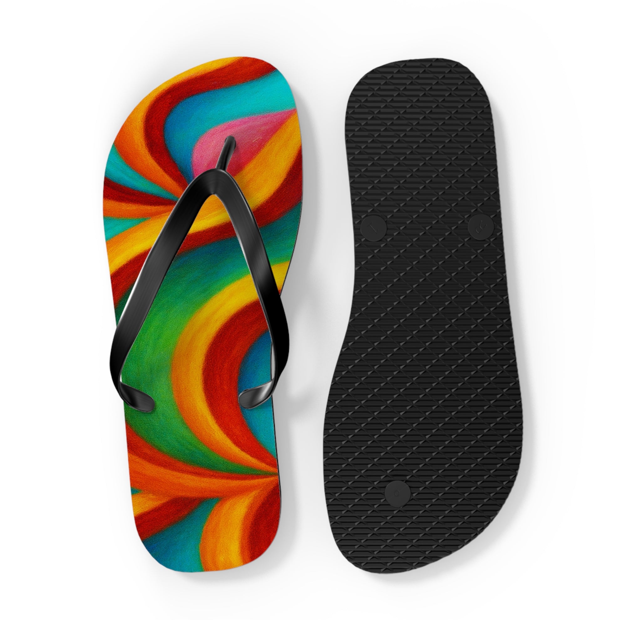 Colorful Artistic Flip Flops | Vibrant Summer Festival Sandals