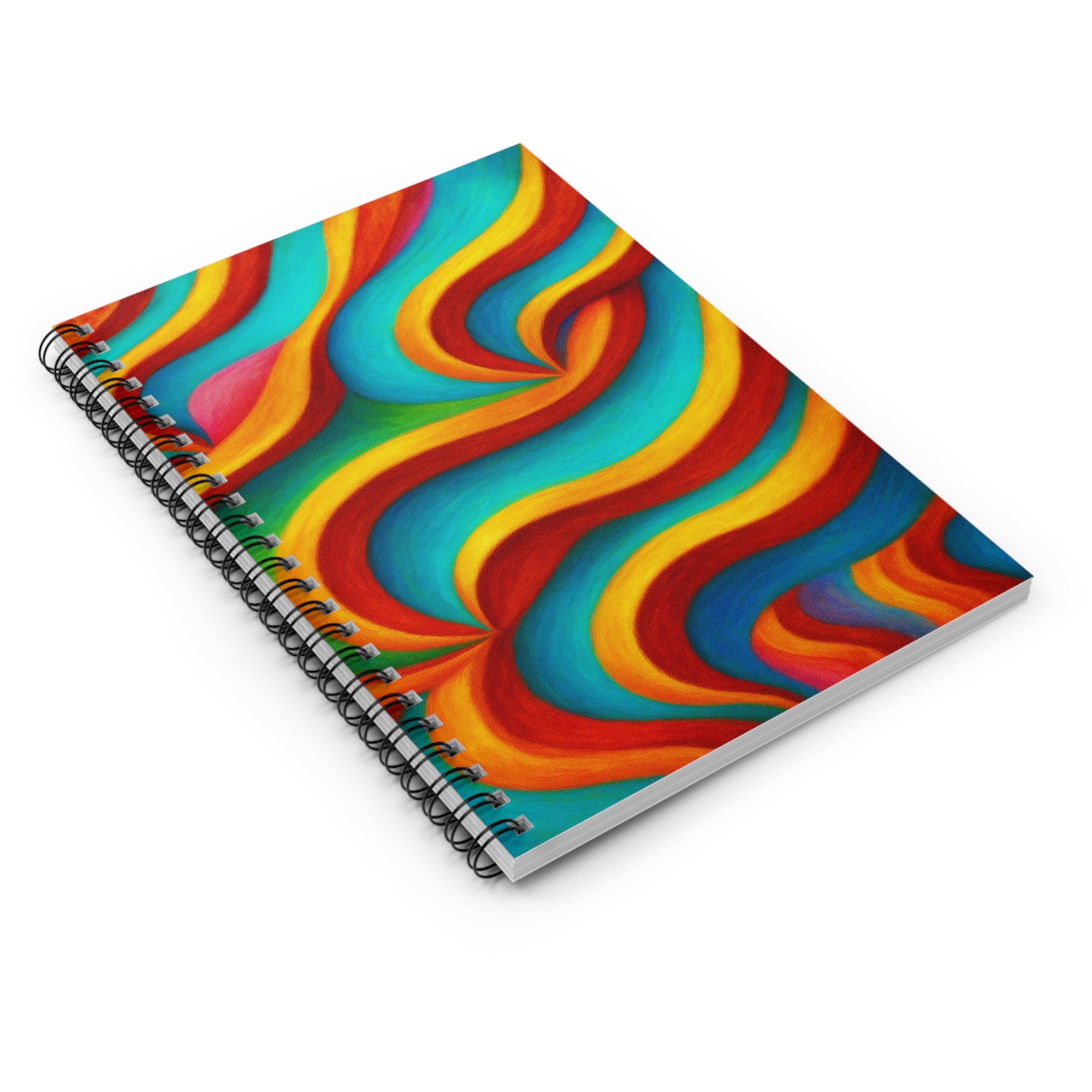Retro Color Wave Notebook | Vintage Aesthetic Spiral Journal