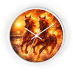 Fiery Horse Wall Clock | Flaming Stallion Sunset Decor