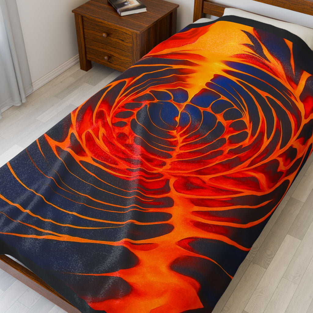 Abstract Spiral Plush Blanket Cozy Velveteen Throw Warm Soft Bedding Gift for Home Decor Living Room or Bedroom Blanket