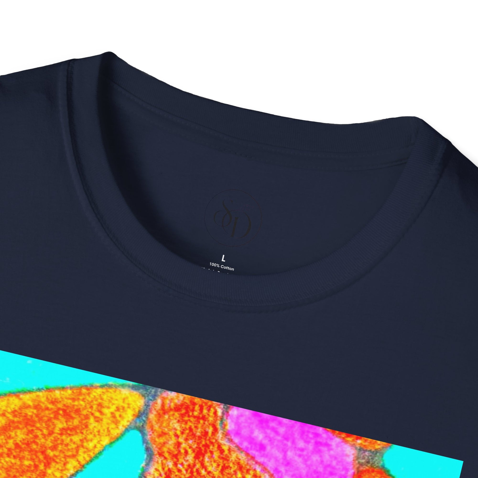 Abstract Floral T-Shirt | Pink Orange Art Graphic Tee