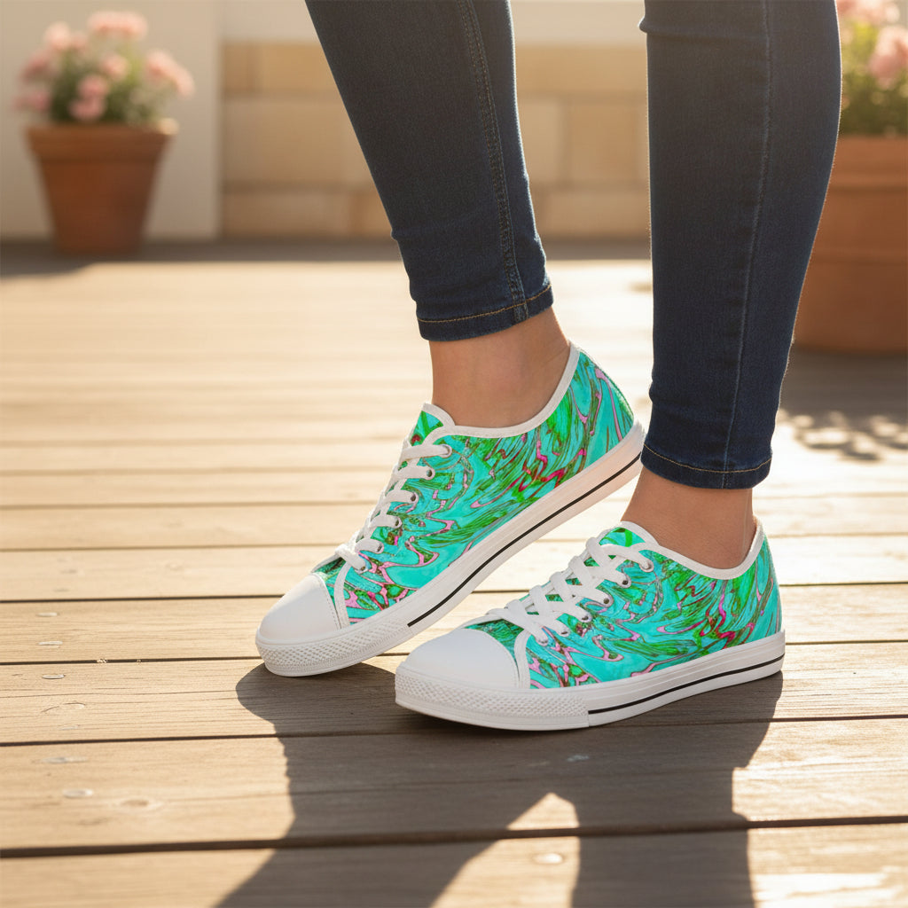 Vibrant Low Top Sneakers | Colorful Women's Casual Shoes