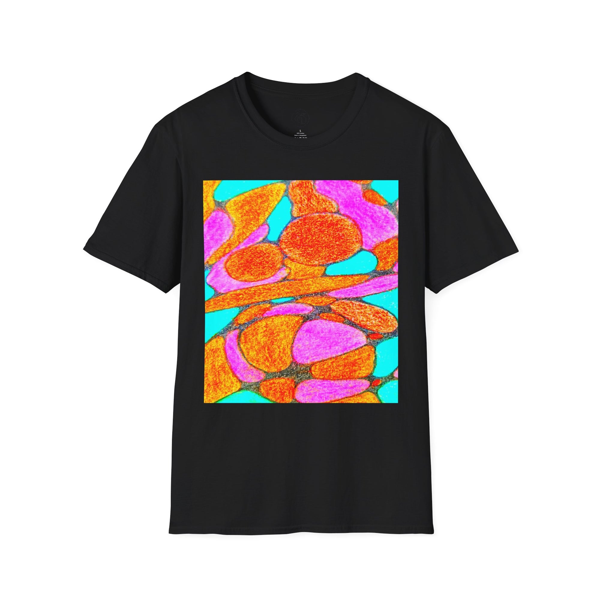 Abstract Floral T-Shirt | Pink Orange Art Graphic Tee
