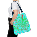 Ocean Swirl Tote Bag | Turquoise Abstract Beach Shopper