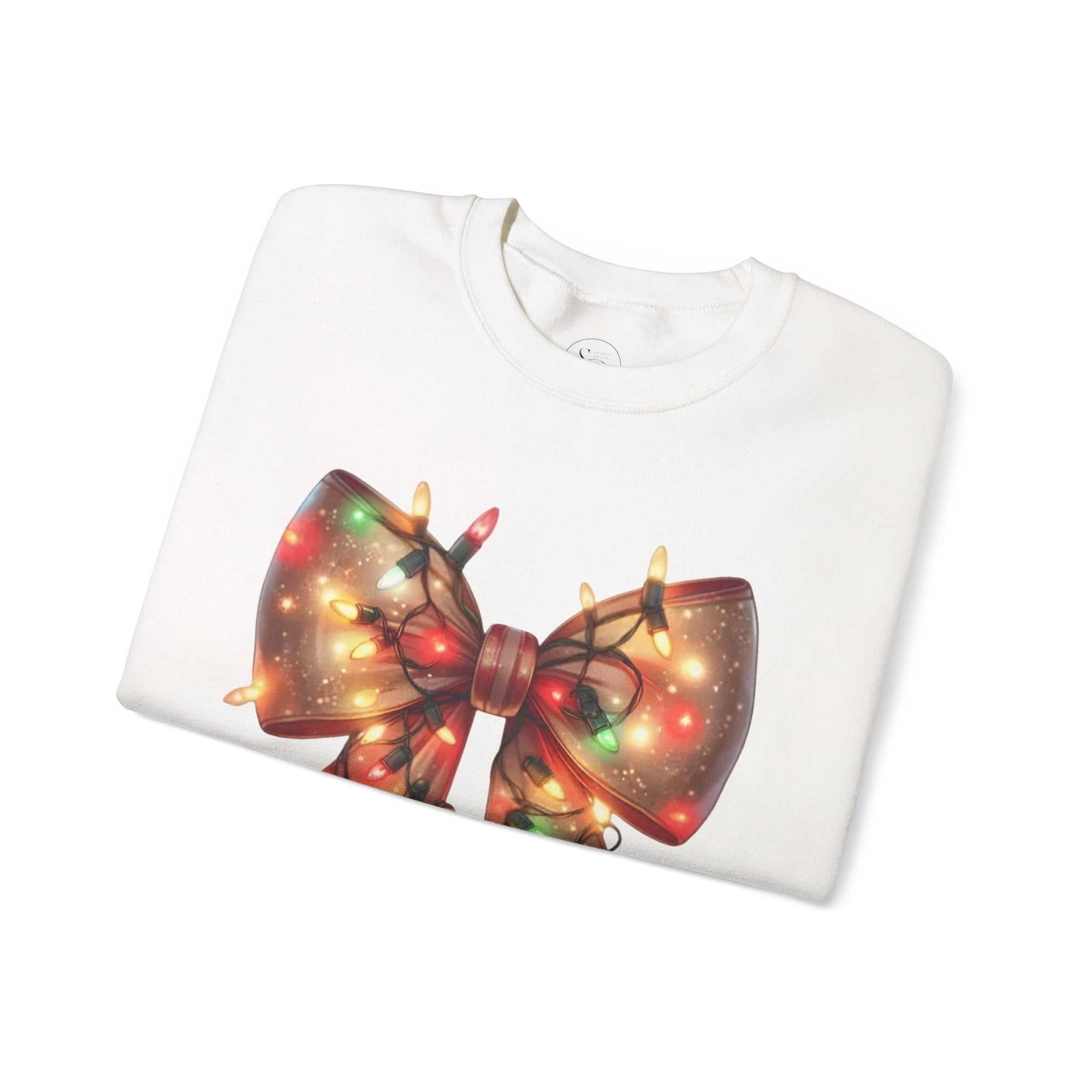 Christmas Bow Sweatshirt | Holiday Lights Crewneck