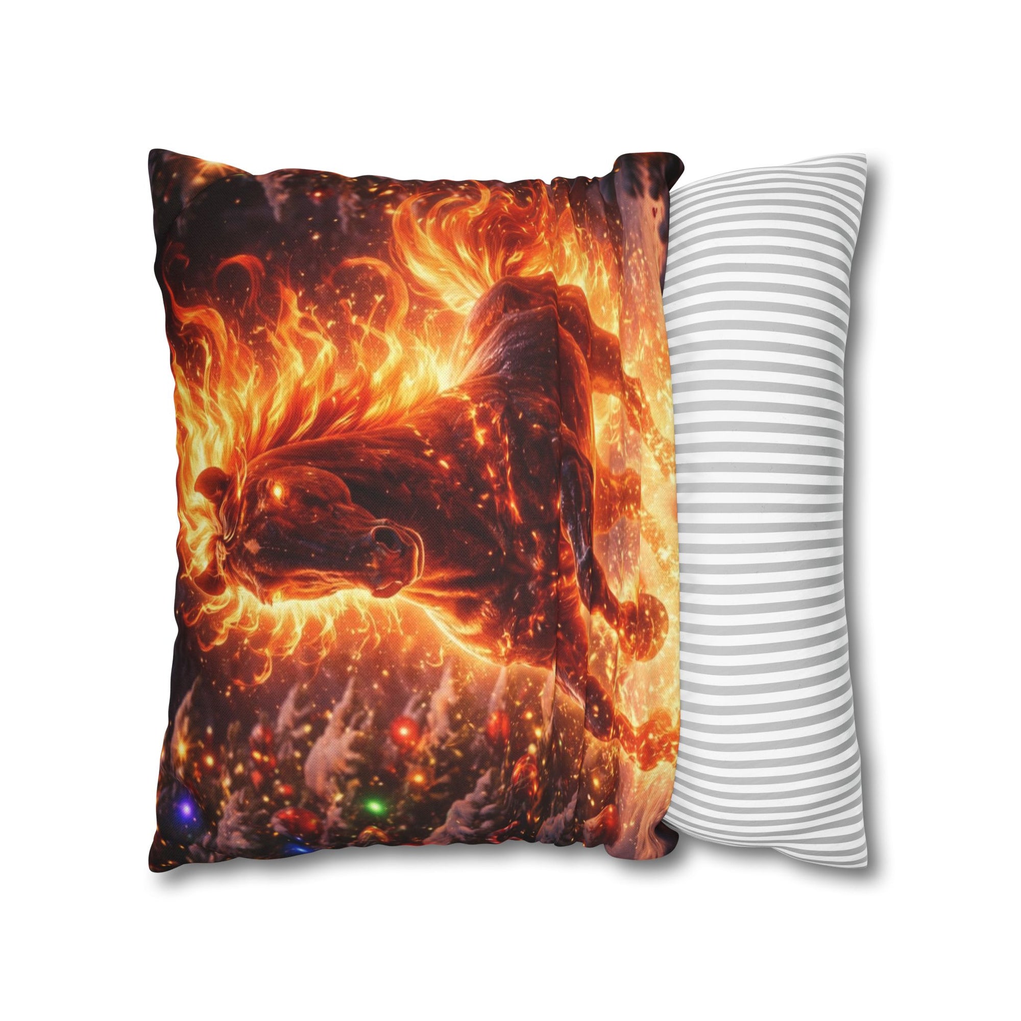 Fire Horse Throw Pillow | Christmas Decorative Cushion