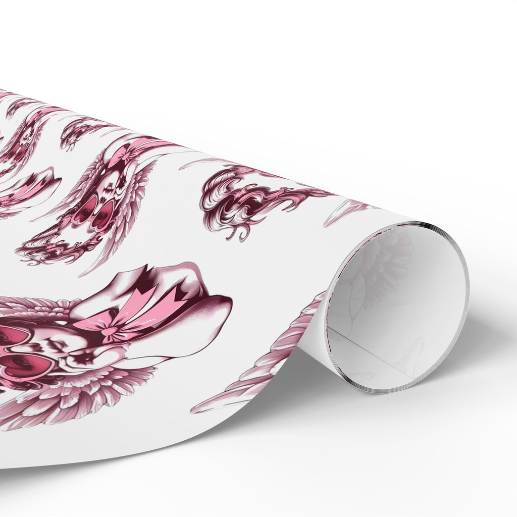 Valentines Day Wrapping Paper with Cherub Angels | Romantic Gift Wrap, Pink Angel Pattern