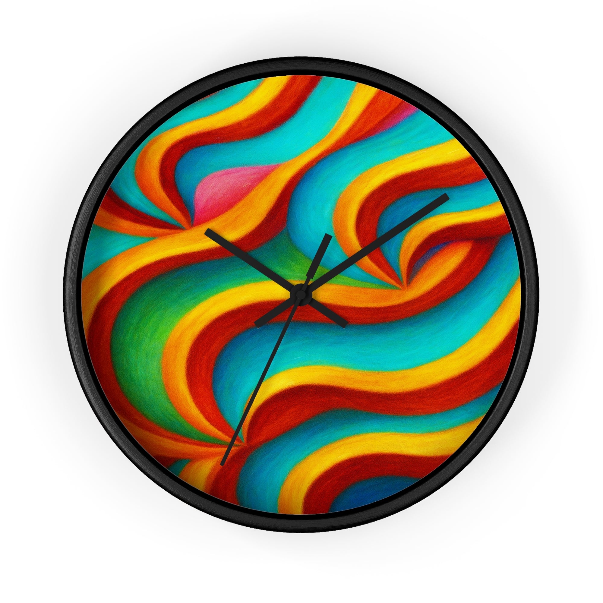 Rainbow Abstract Wall Clock | Colorful Modern Home Decor