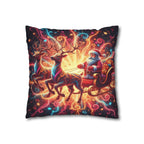 Santa Sleigh Throw Pillow | Christmas Reindeer Cushion