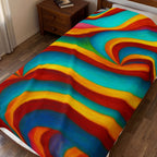Swirl Plush Blanket | Colorful Velveteen Throw | Cozy Home Decor
