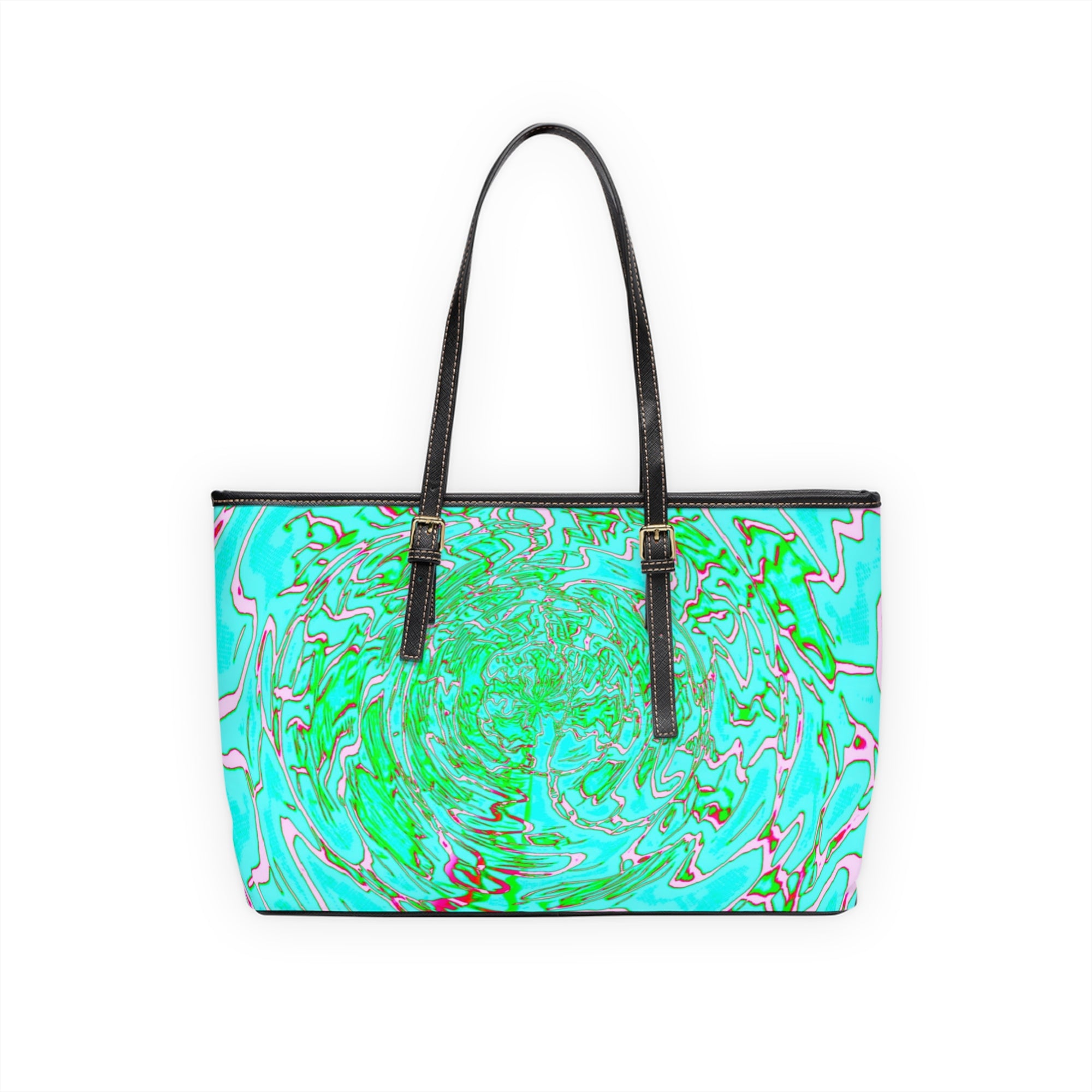 Mint Swirl Tote Bag | Abstract Marble Shoulder Bag