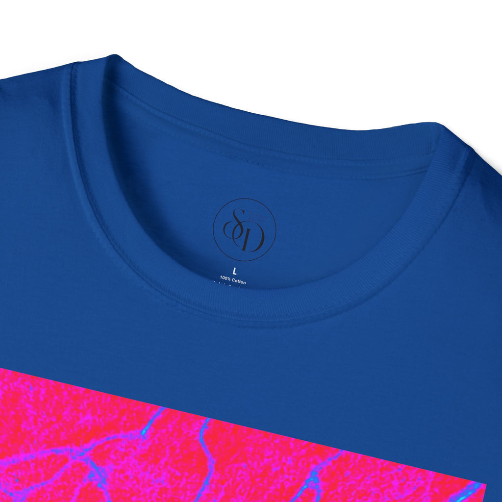 Neon Pink Plasma Abstract Unisex Tee | Vibrant Marble Graphic Shirt
