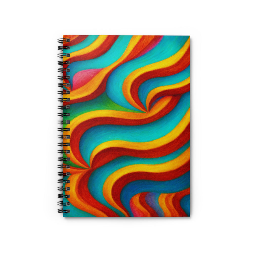Retro Color Wave Notebook | Vintage Aesthetic Spiral Journal
