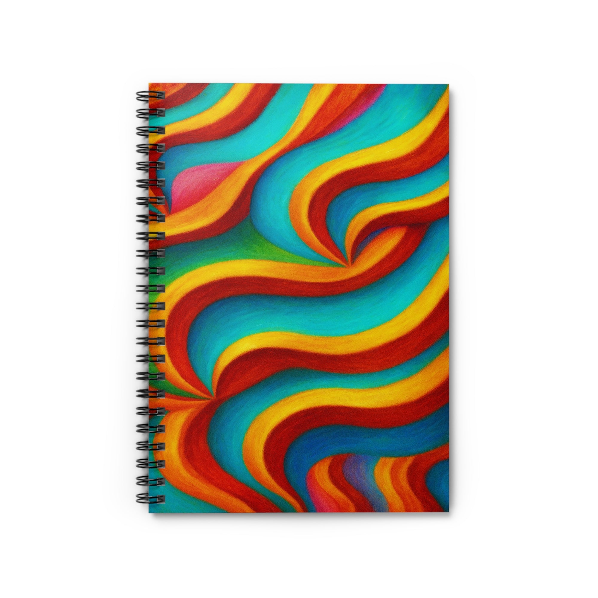 Retro Color Wave Notebook | Vintage Aesthetic Spiral Journal